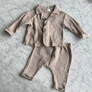Minimalist Beige Kids Matching Set - Baby Two-Piece Outfit